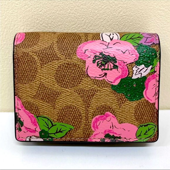 Coach Floral Print Wallet - Brown and Pink Crossbody - Picture 2 of 16